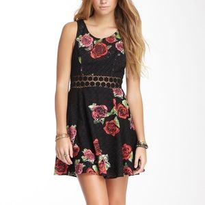 ASO Elena Gilbert/Katherine Pierce FREE PEOPLE BLACK ROSE DAISY CUTOUT DRESS